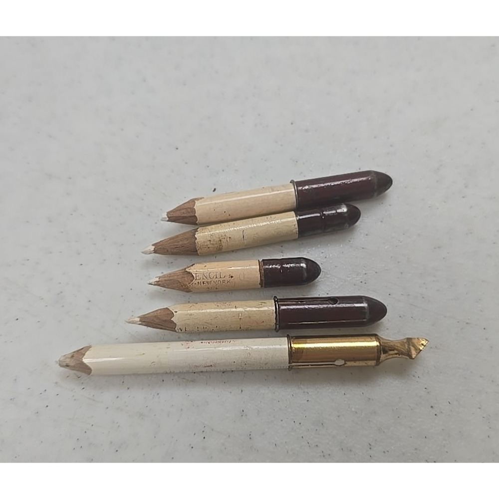 Lot of 5 Vintage Cutex White Nail Tip Bullet Pencil Manicure Pedicure Tools